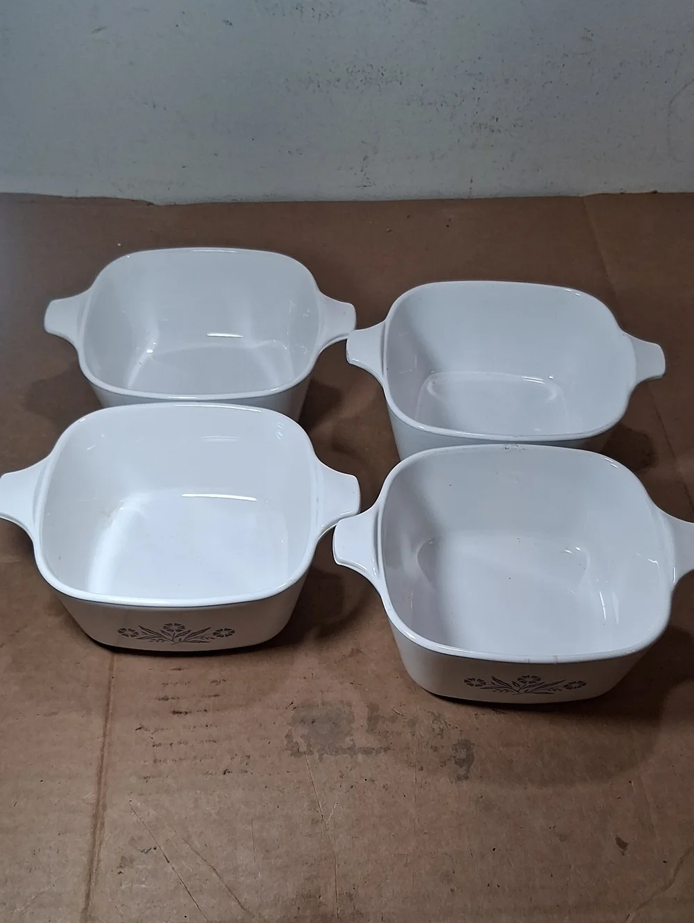 4 Vintage Corningware CORNFLOWER Petite Pans P-41-B No lids